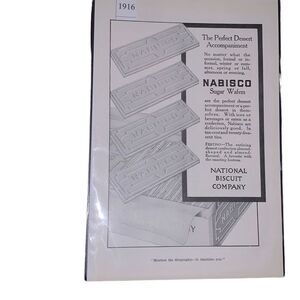 Vintage 1916 Nabisco National Biscuit Company THE Perfect Dessert AD Advertiseme